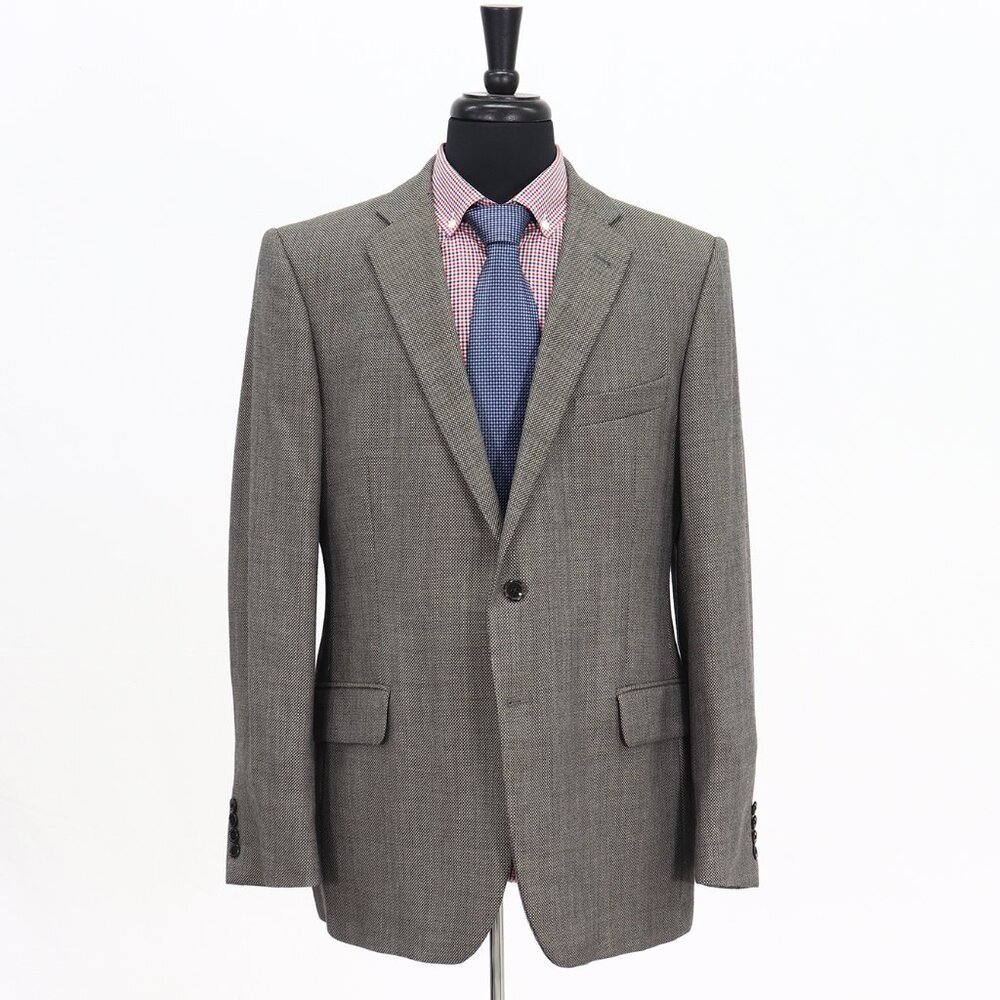 Joseph Abboud 44R Beige Solid 2-Button Sport Coat Blazer Jacket G759